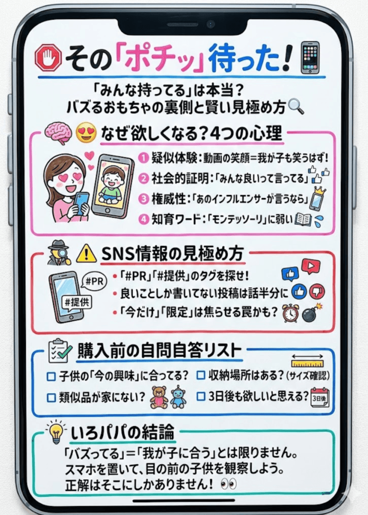 【SNSで話題】バズってるおもちゃ、正直どう？買って後悔？成功？リアル体験談と選び方【2026年最新版】をわかりやすく説明した画像