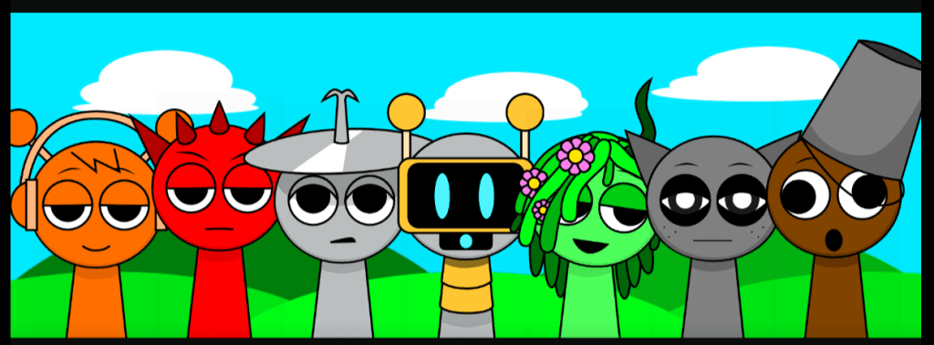 スプランキー（Sprunki）のキャラクターの名前　オレン、ラディ、クルーカー、ファンボット、ヴィネリア、グレー、ブラッド