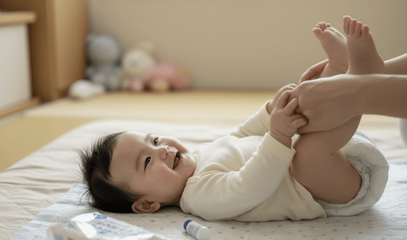 赤ちゃんにペットシーツ！コスパ最強！汚れない！おむつ替えシート代わりに寝かせる安全性も説明