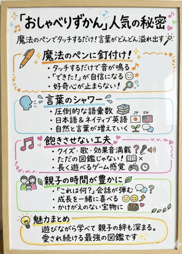 おしゃべり図鑑の魅力をパット見で分かるような一覧にした画像