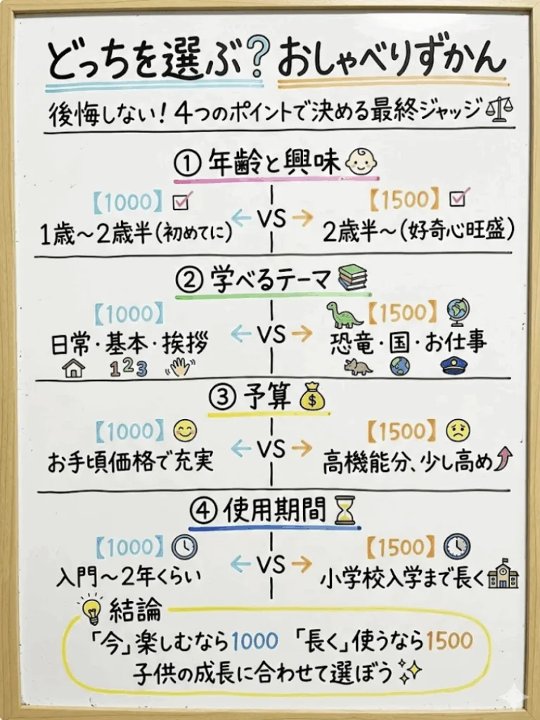 はじめてずかん1000vs1500徹底比較】1歳から3歳息子が愛用！違いと