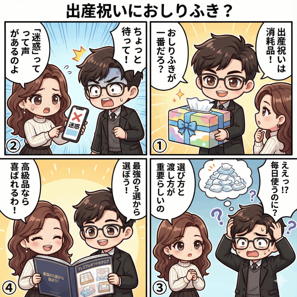出産祝いにおしりふきは迷惑?「嬉しくない」と言わせない高級ギフトの選び方とママの本音を分かりやすく説明した画像