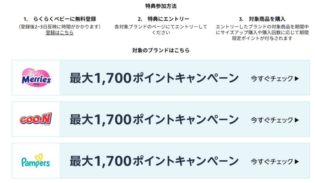 【おむつ ずっと応援ポイント】の説明画像