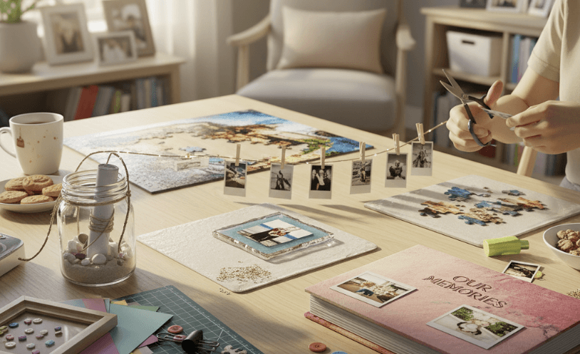 手作りで写真を加工している様子の画像