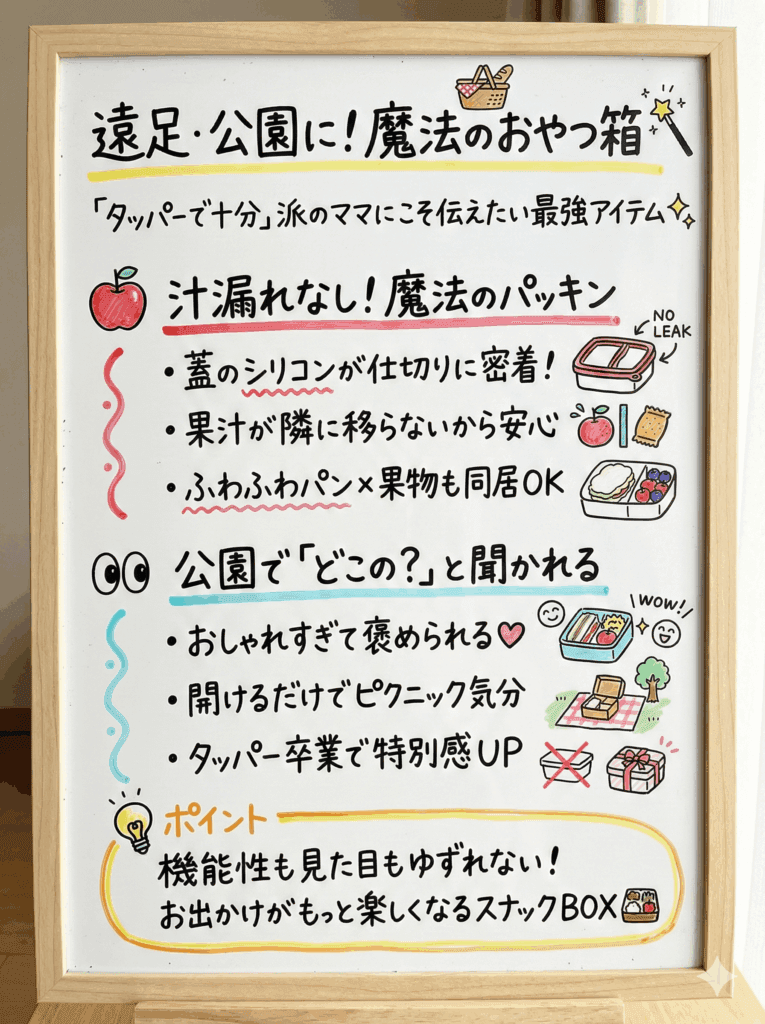 おやつタイム革命「b.box スナックボックス」の内容をわかりやすく説明した画像