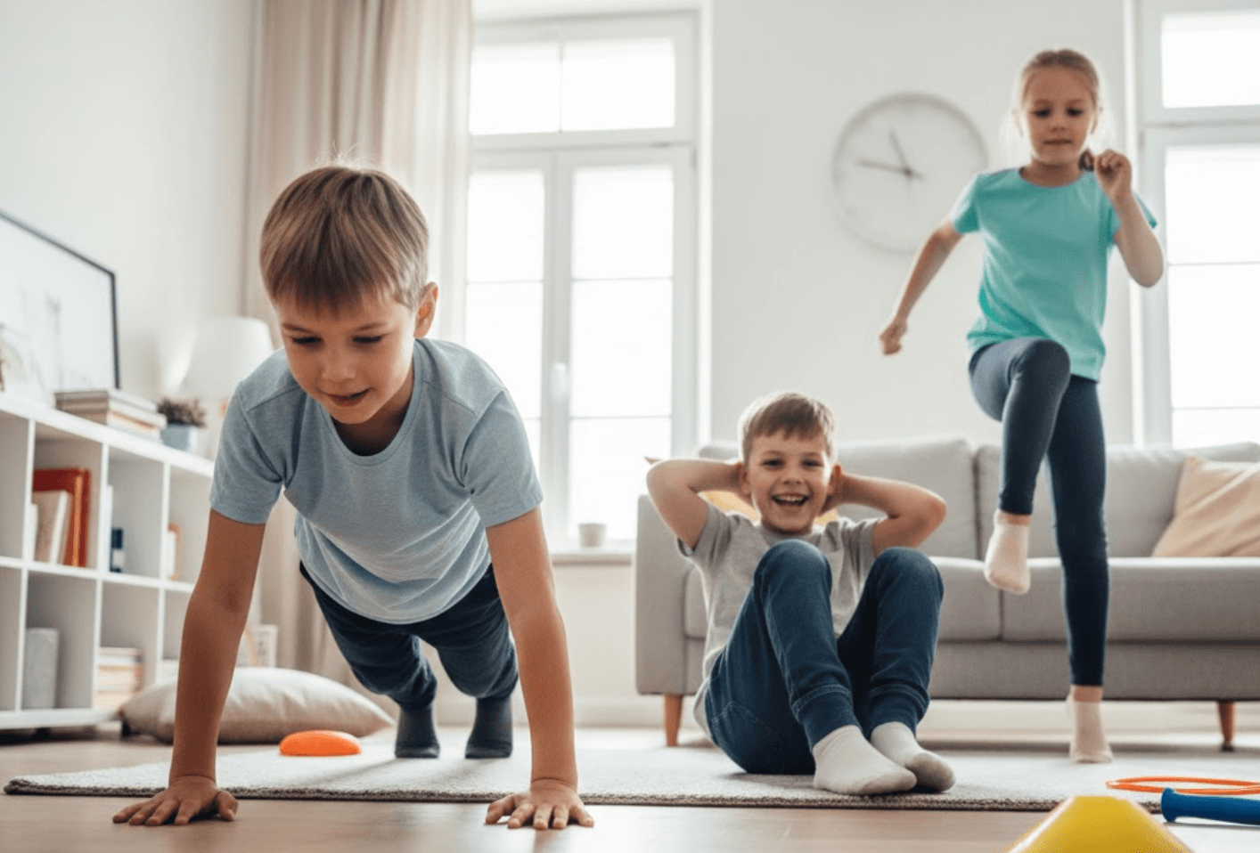 小学生が家で腹筋バキバキ！？足が速くなる室内トレーニングと運動遊び