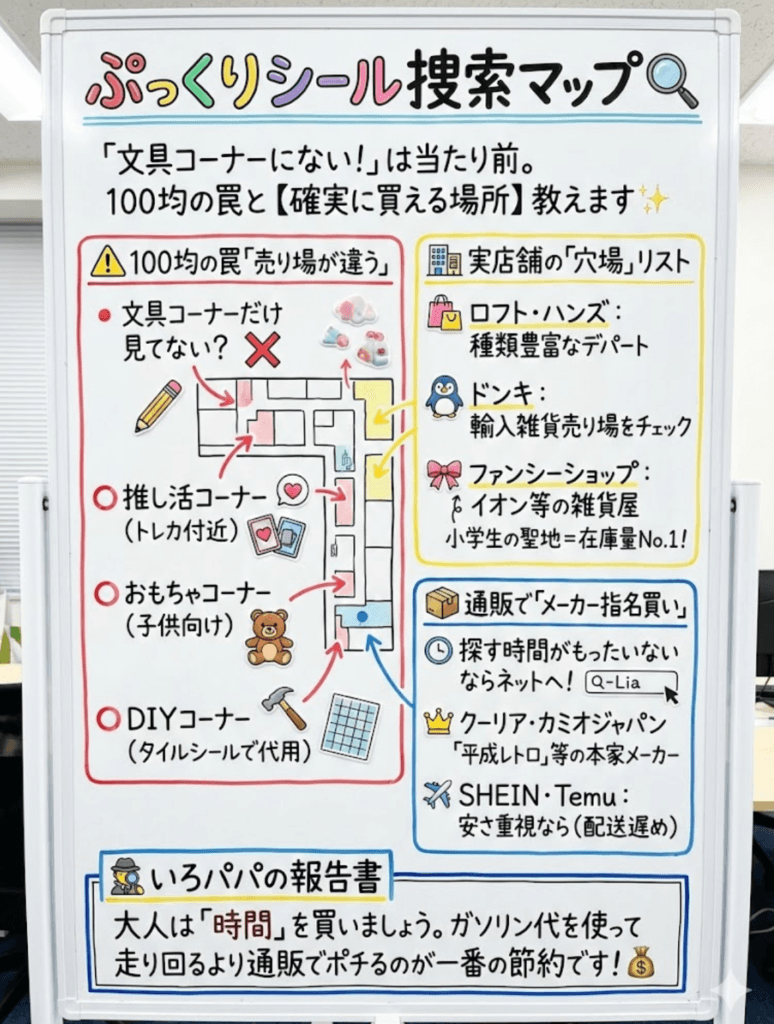 1. ぷっくりシールはどこで売ってる?100均・通販の攻略法をわかりやすく説明した画像