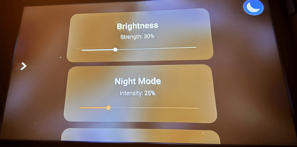 寝かしつけプロジェクターを暗くできる設定方法を操作している画像