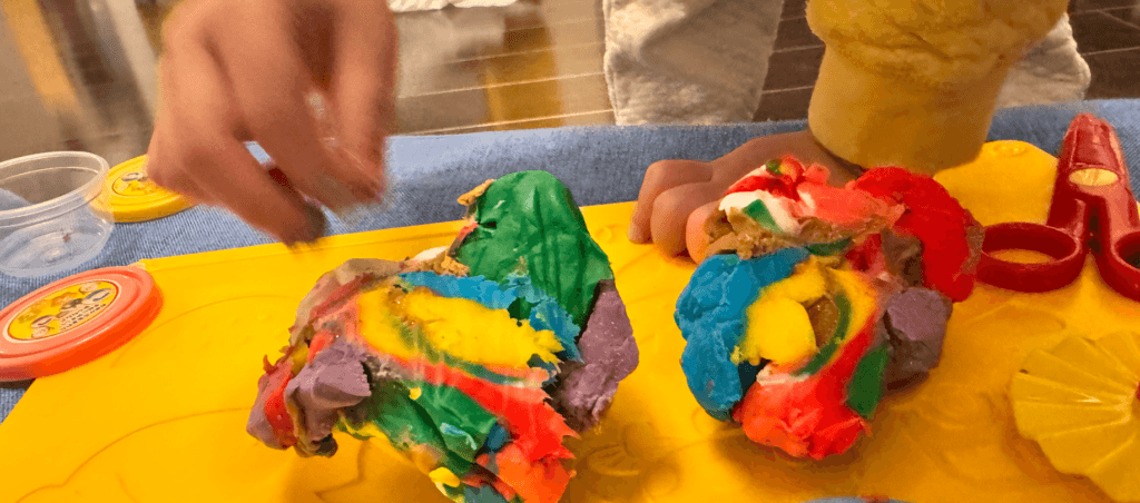 全てのねんどを混ぜていく実際の画像