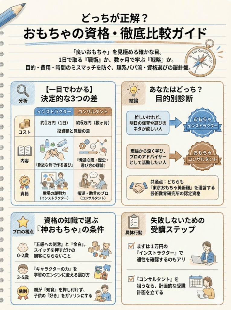 おもちゃインストラクターとコンサルタントの違いは?プロが徹底比較をわかりやすく説明した画像